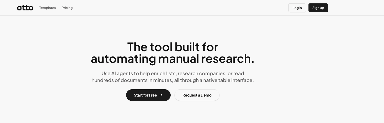 Screenshot of otto homepage