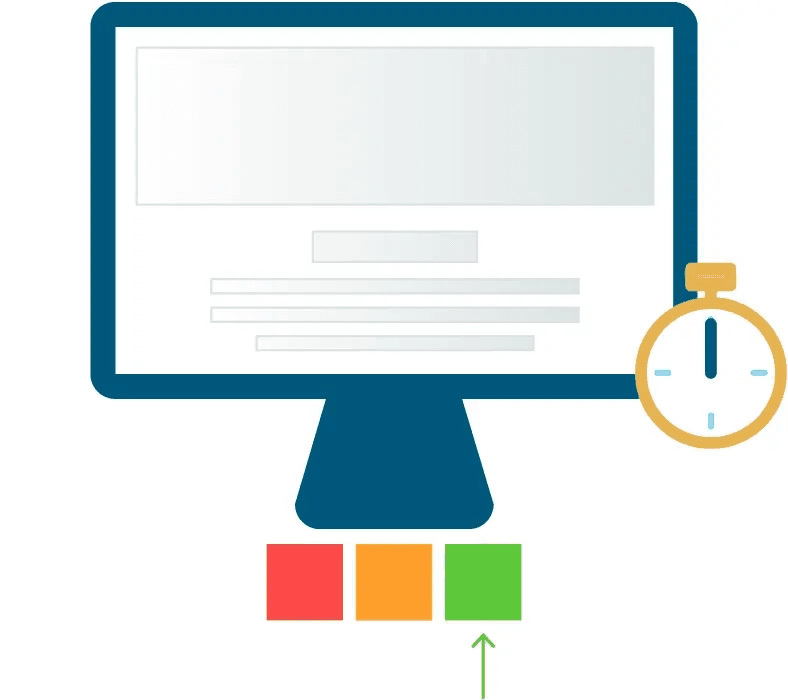 Core Web Vitals metrics showing loading performance, interactivity, and visual stability measurements.