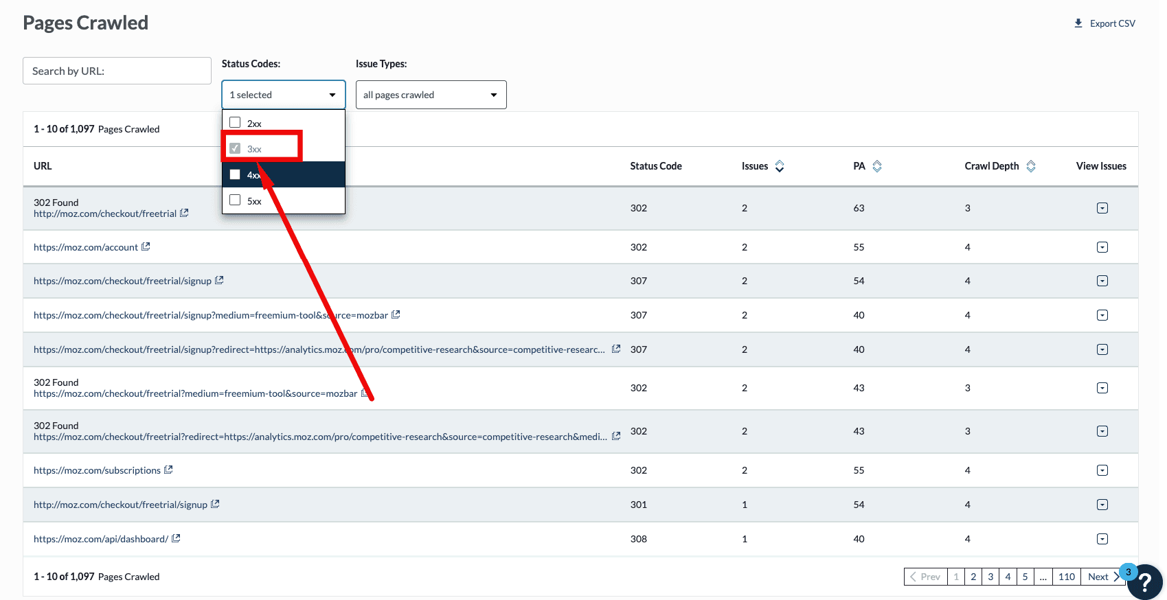 3xx redirect issues in Moz site crawl