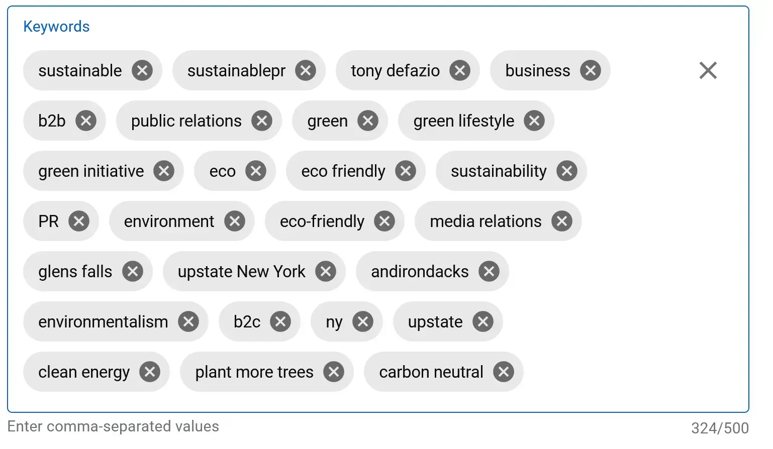adding keywords to YT videos