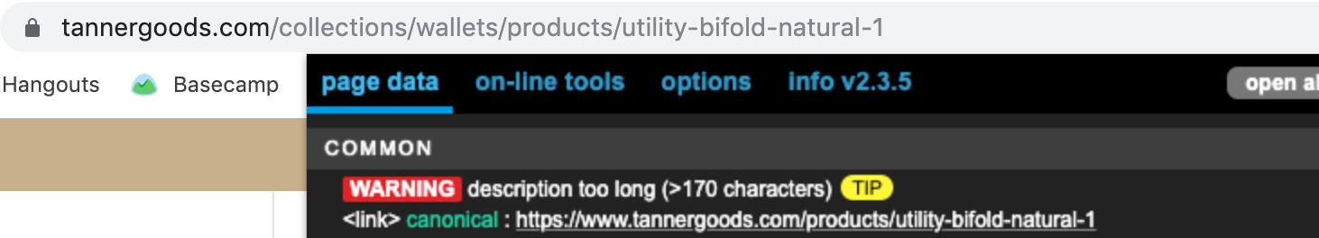 meta description too long