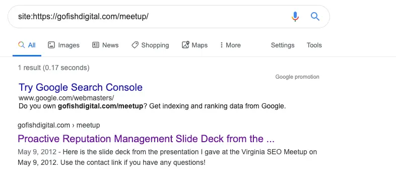 Site search example