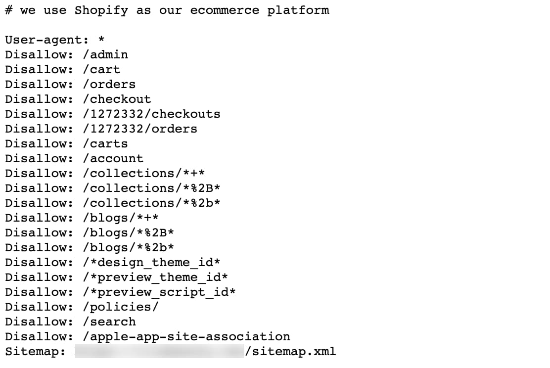 example of shopify robots.txt file