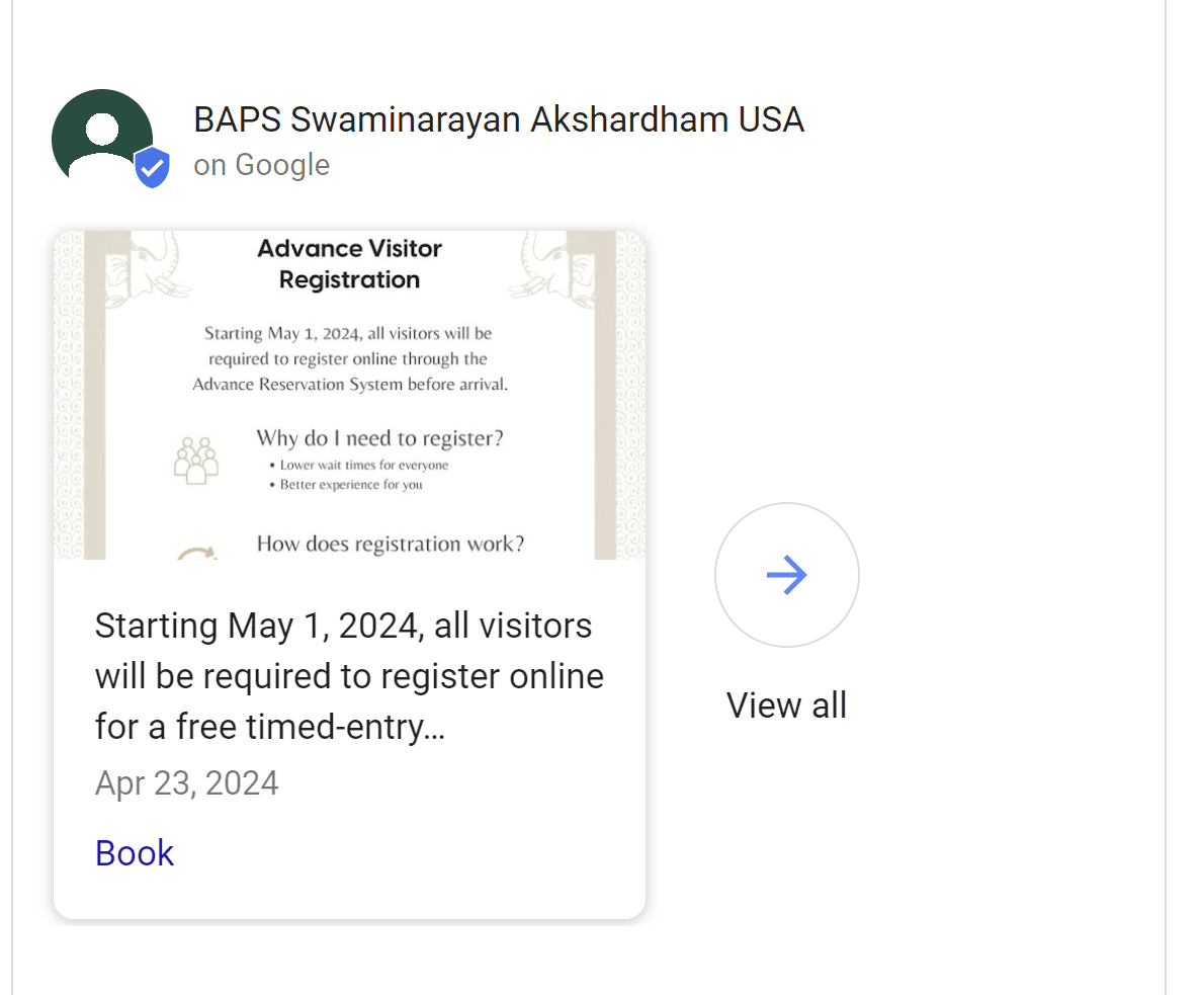 An example of adding an event to your GBP along with a link to book a ticket
