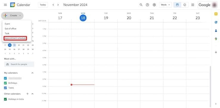 Google appointment schedule