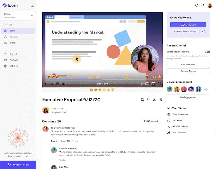 Loom dashboard