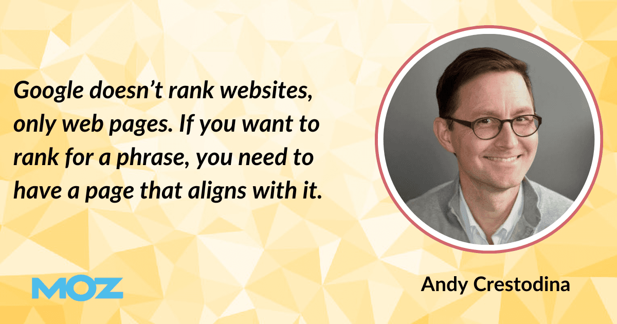 Andy Crestodina quote on google ranking