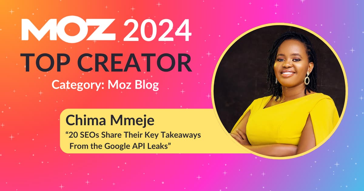 Chima Mmeje Moz Top Creator 2024
