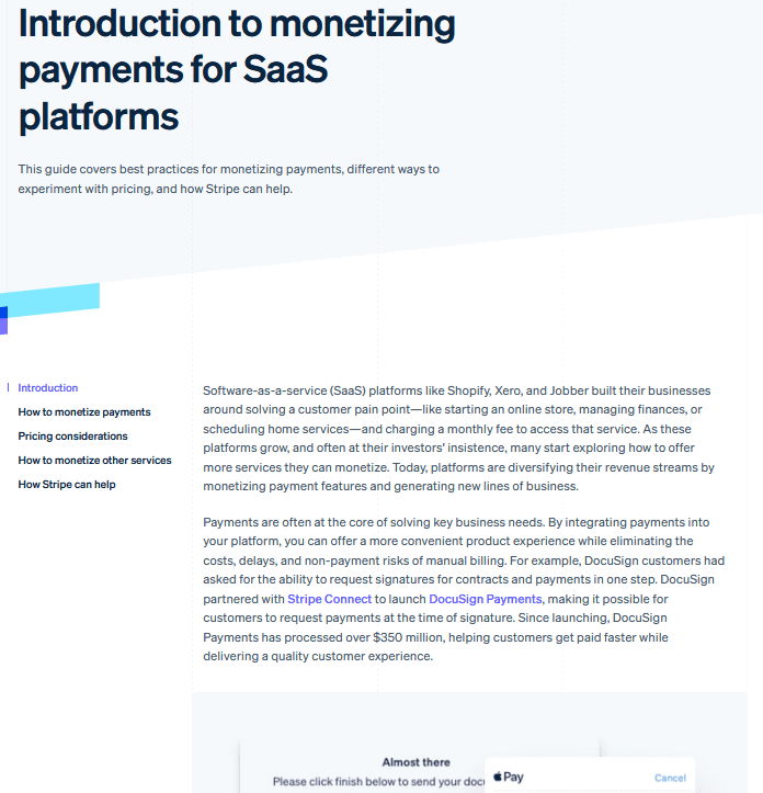 Blog post on Stripe