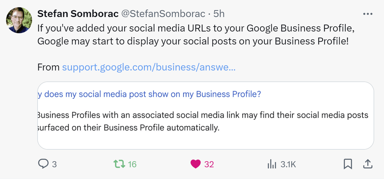 Google may start displaying your social posts on your GBP