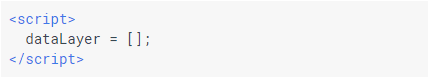 HTML code for a Google Tag Manager data layer.