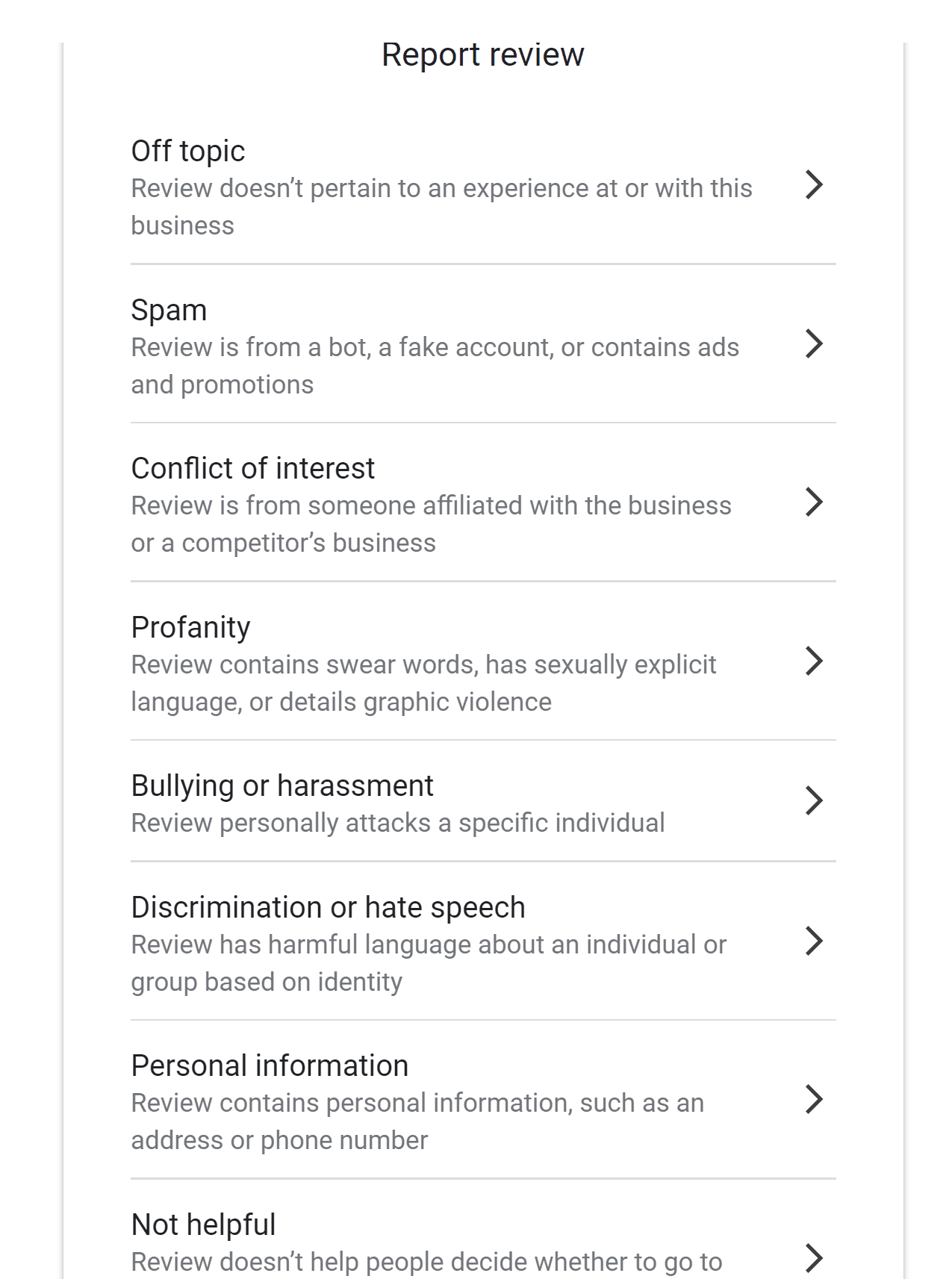 How to report a review as 'off topic' if it doesn't actually relate to your business.