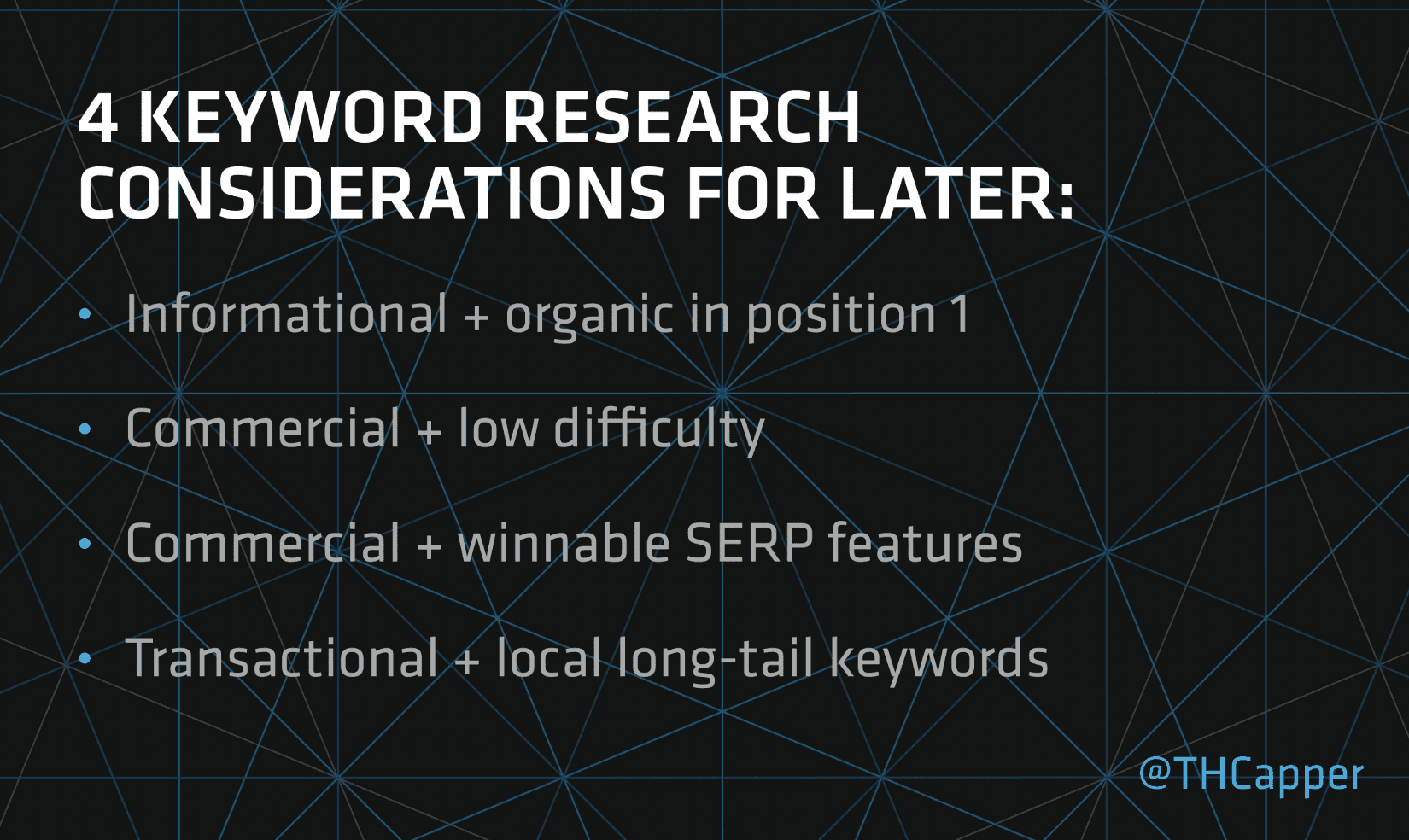 Keyword research considerations for later