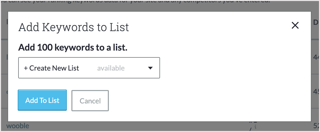 Opt to create a new keyword list