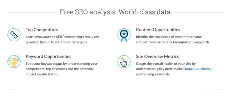 Screenshot of the Moz SEO Competitive Analysis Tool.