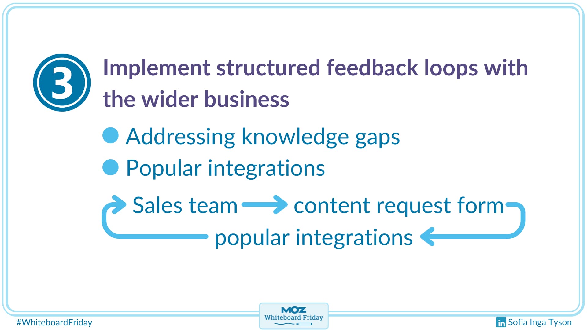 Implement structured feedback loops with the wider business
