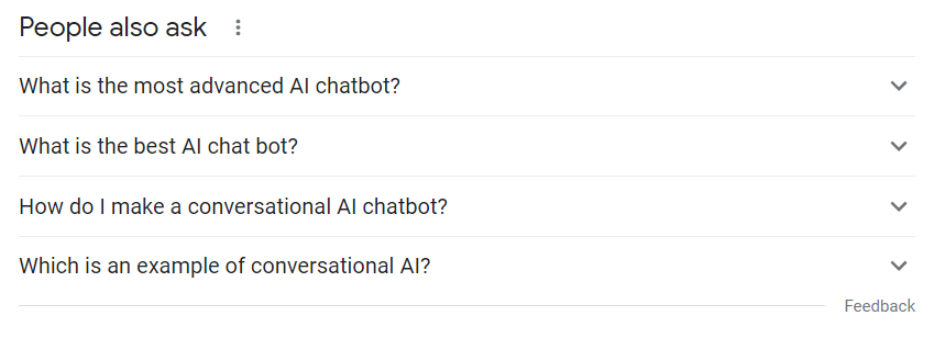 People also ask questions on chatbots