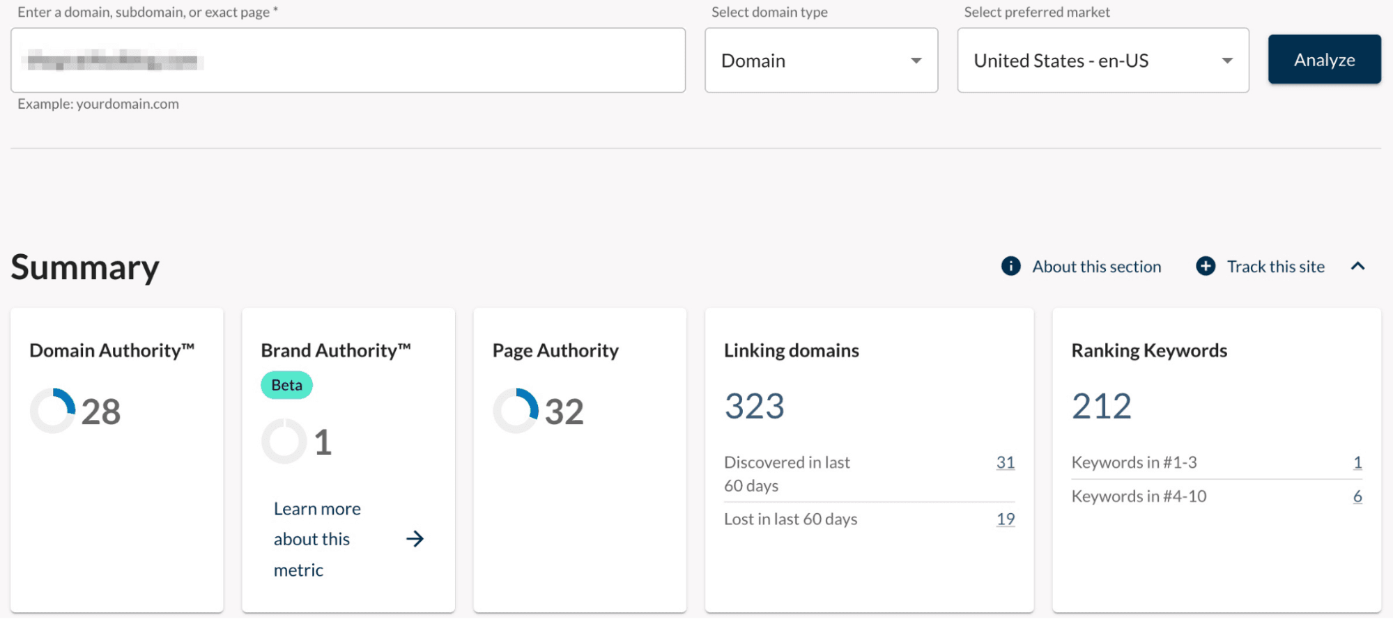 Analyzing Domain Authority with Moz Link Explorer