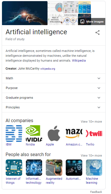 Artificial Intelligence knowledge graph