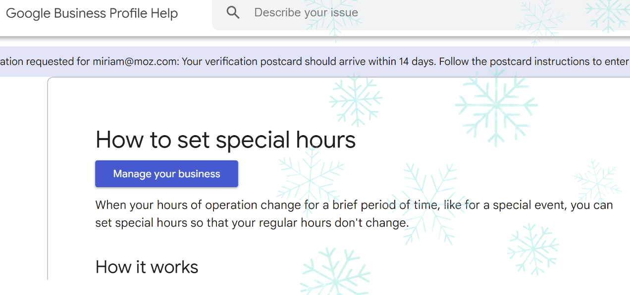 screenshot of Google's instructions for updating holiday hours, which is linked to in this article