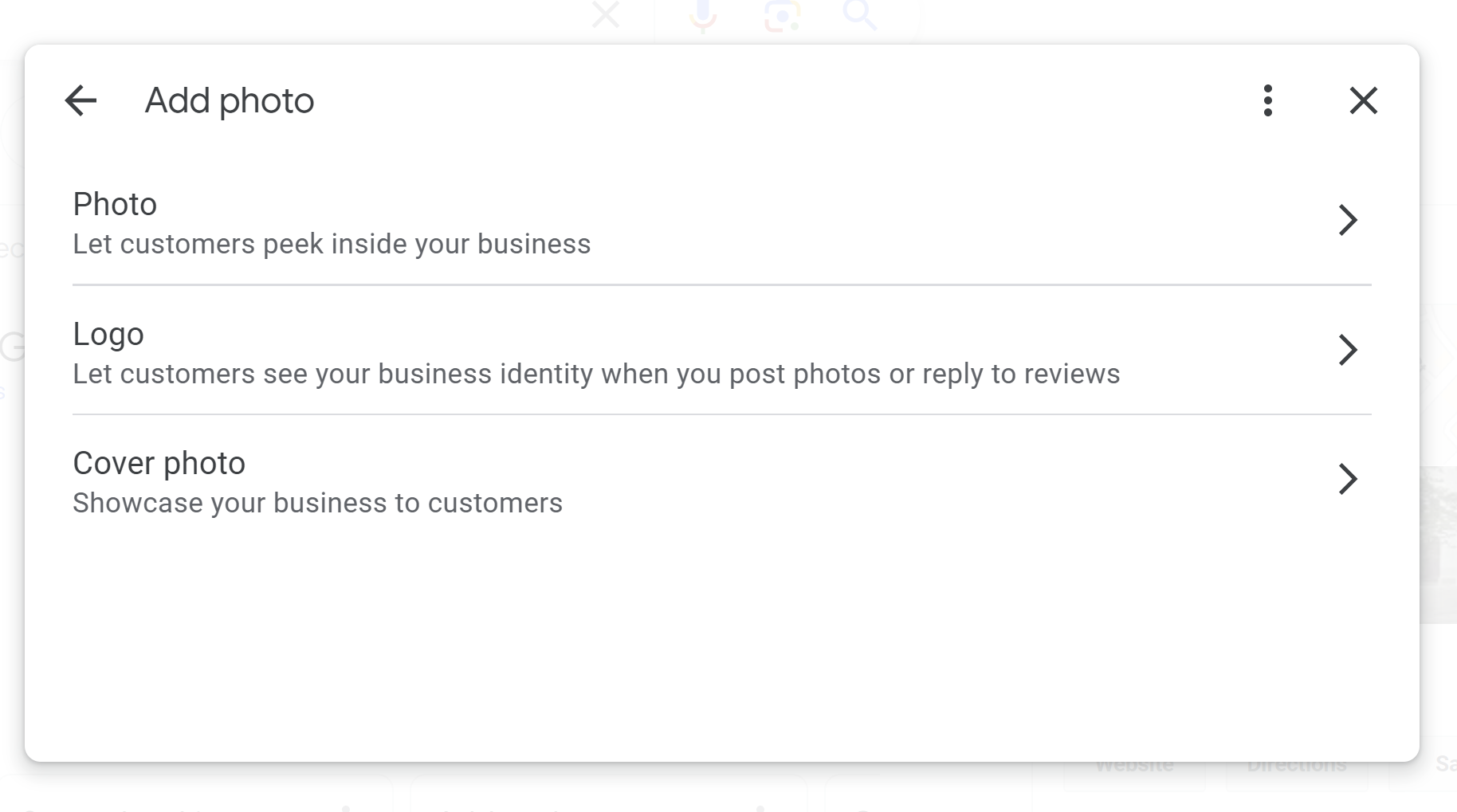 A screenshot of the New Merchant Experience interface that enables you to upload a logo to your Google Business Profile