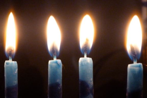 Four candle flames.