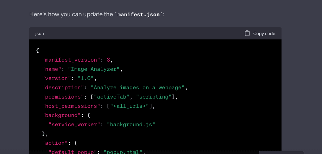 An example of Manifest File