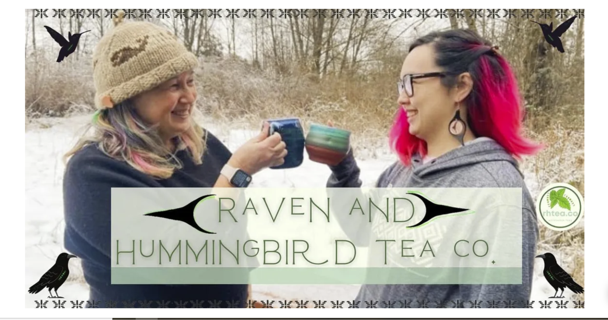 Screenshot of the website of Raven and Hummingbird Tea co.