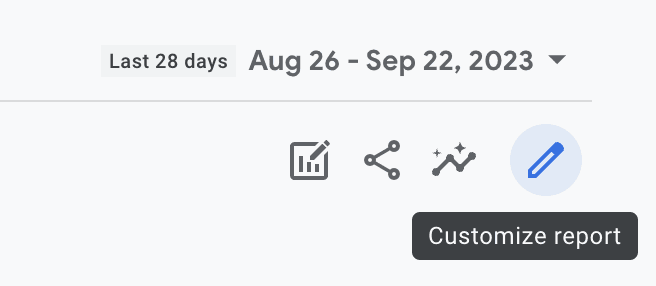 Image showing the 'customize report' pencil icon