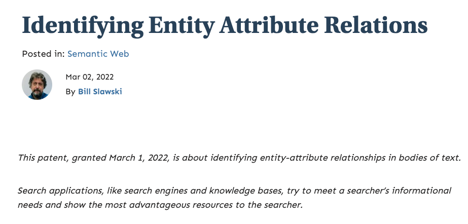 Bill Slawski's patents