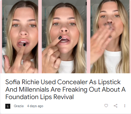 Example of a thumbnail image on a Grazia article