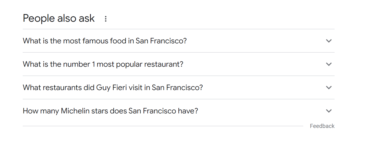 Screenshot of a People Also Ask box in Google.
