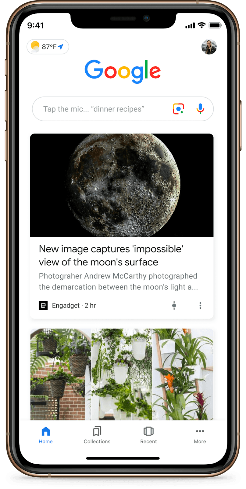 Image of Google Discover on a mobile phone.