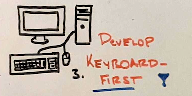 Photo of hand drawn computer and keyboard.