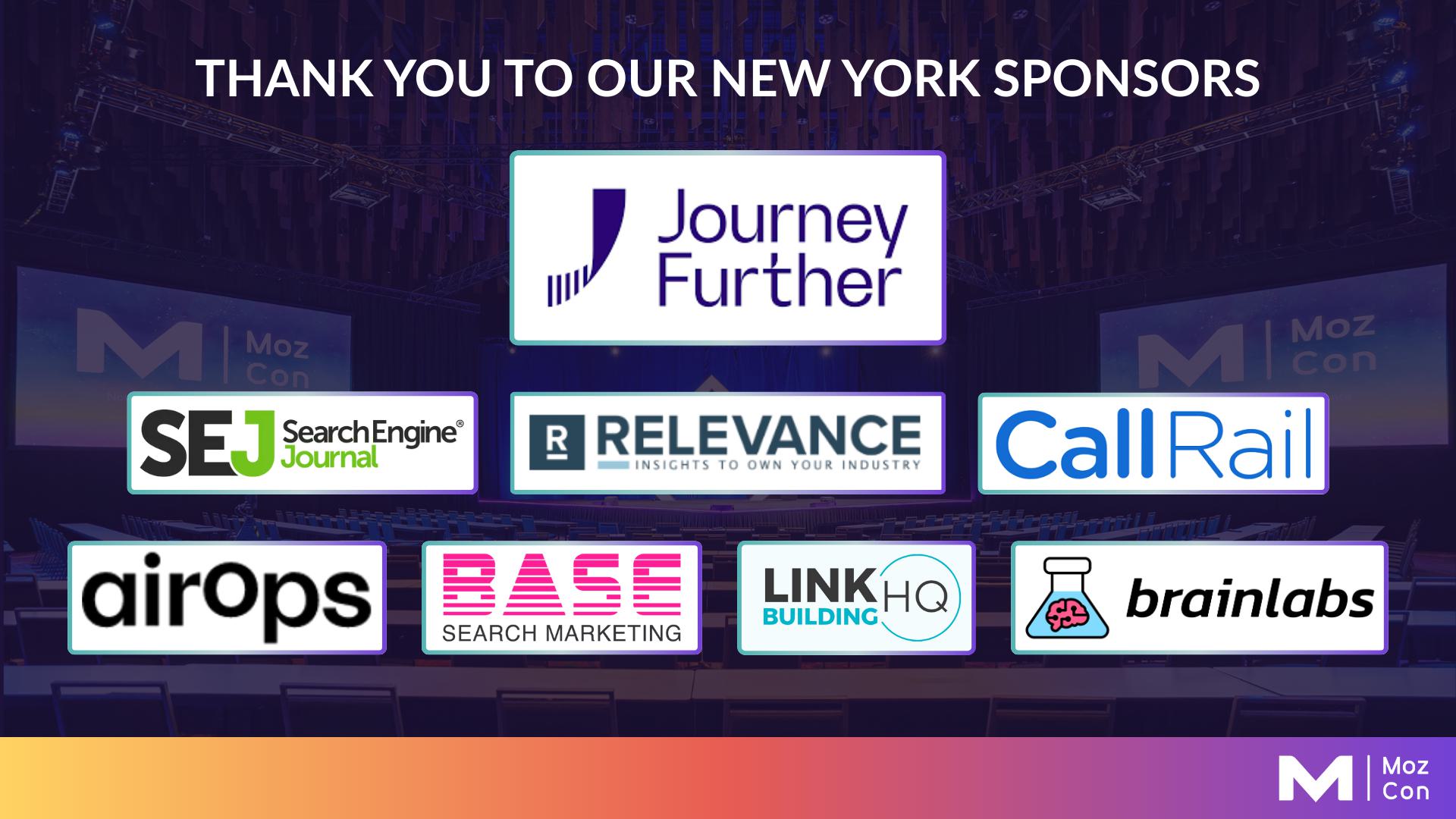 Moz Con 2025 Sponsors New York headline sponsort