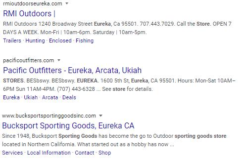Google organic SERP results.