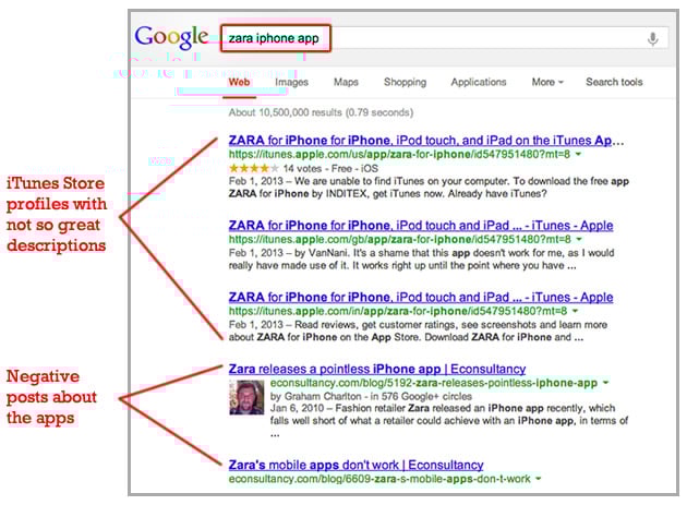 App Web Search Results
