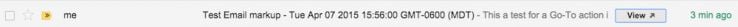 testing email markup result